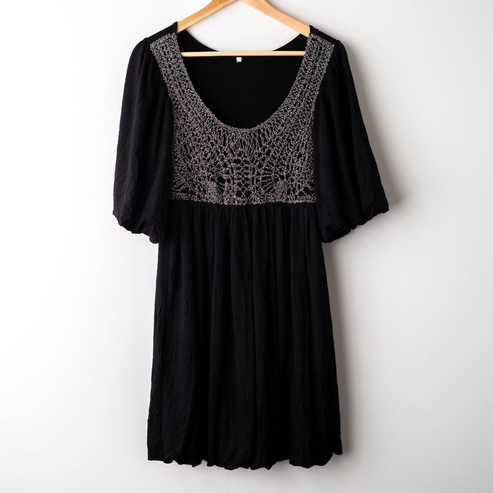 Black Tunic with Silver Design